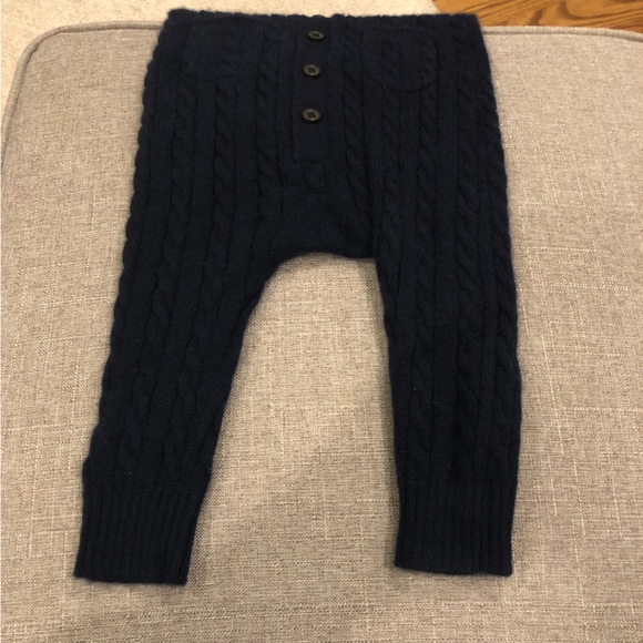 J Crew Baby Cashmere Navy Cable Knit Bear Romper - Picture 5 of 5